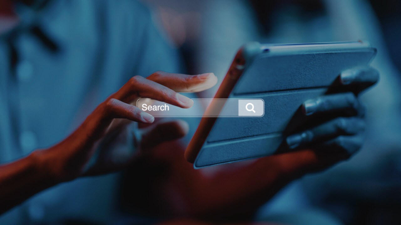 person using a tablet
